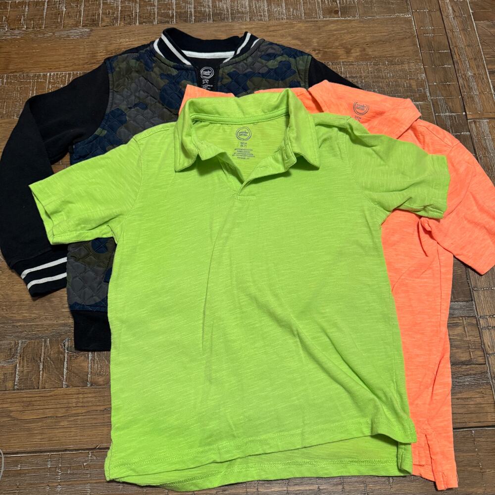 Lot of 2 Shirts 1 Jacket Boys size S Small 6 7 Wonder Nation Heather Salmon Boy